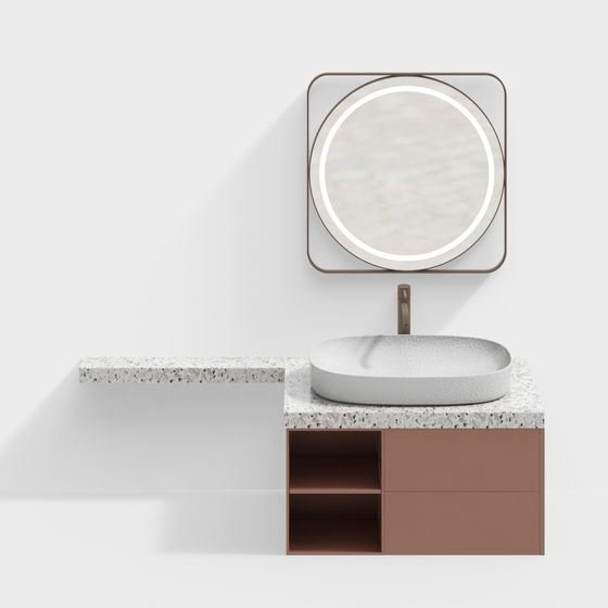Modern Minimalist 3D Bathroom Vanity Model