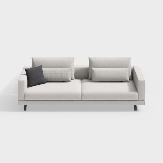 Elegant Low-Poly Sofa 3D Model for Modern Interiors