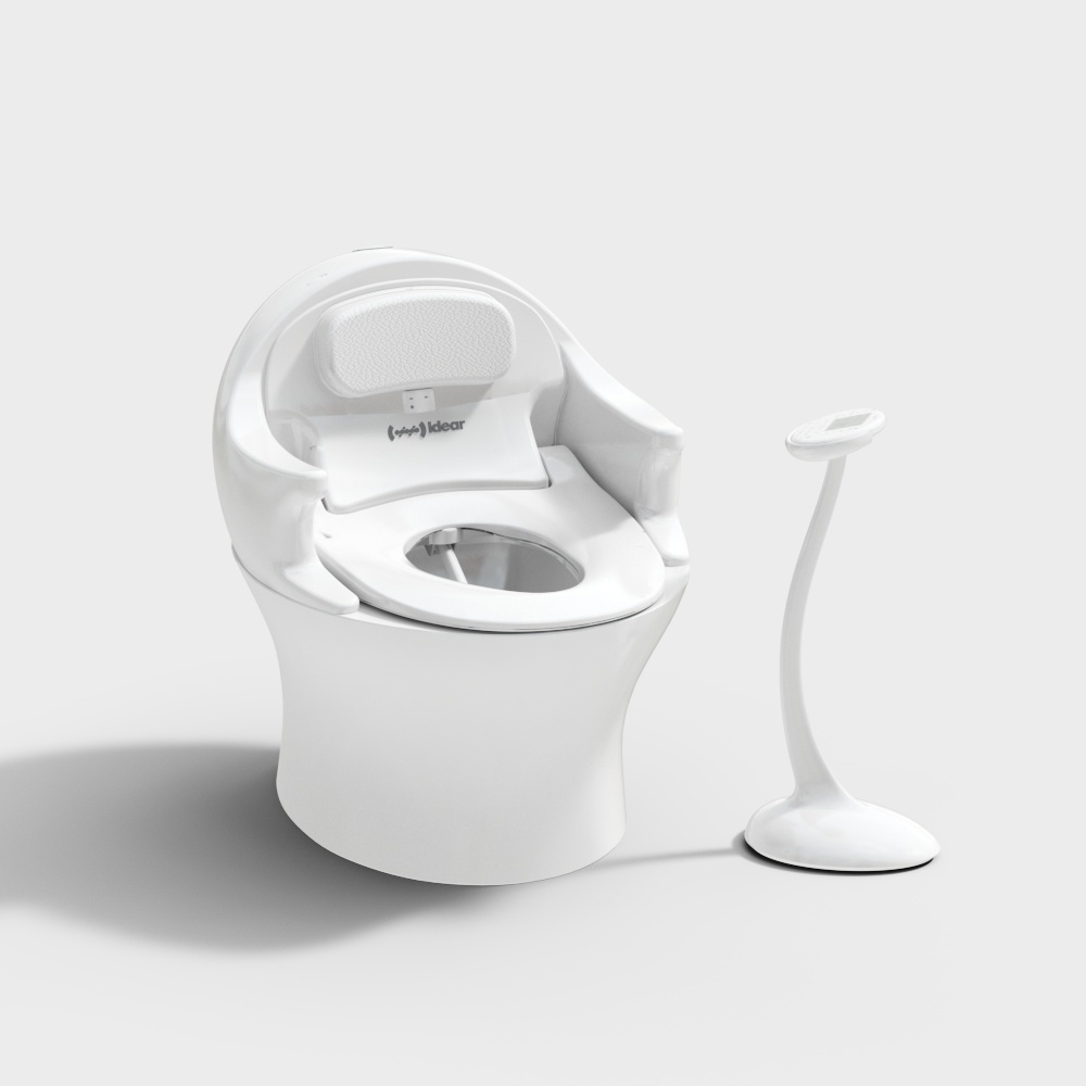 Smart Toilet Chair 3D Model – Minimalist Ergonomic Design