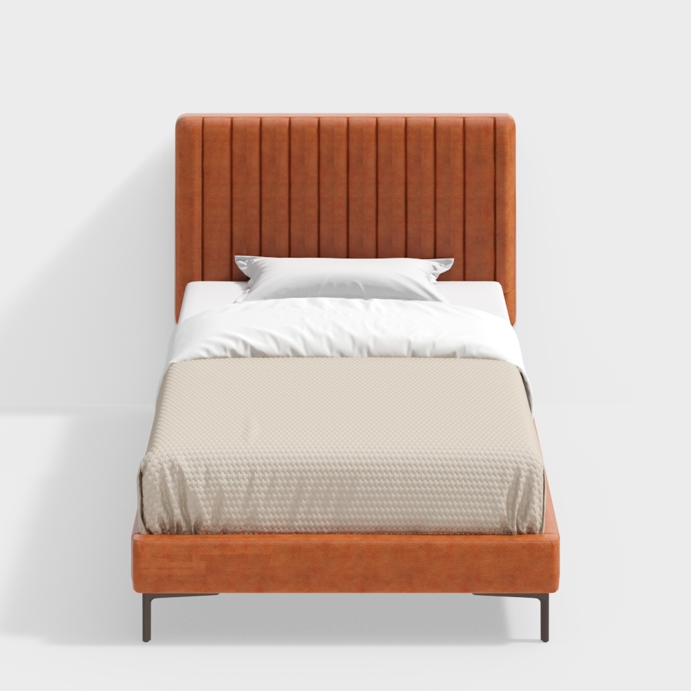 Orange Streifen Modernes Einzelbett