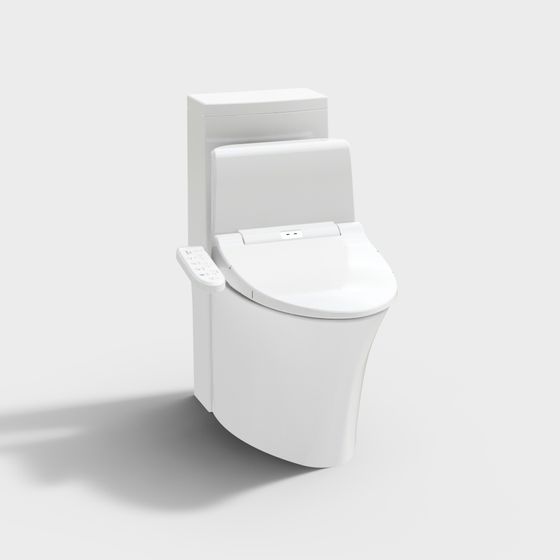 Stylish Smart Toilet 3D model for Contemporary Spaces