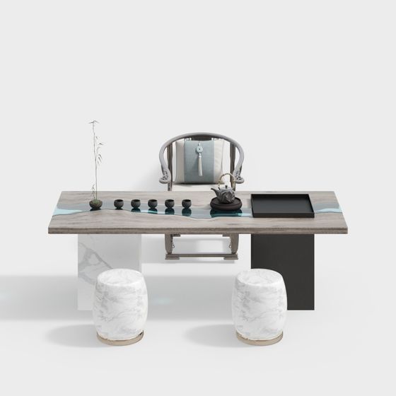 Zen-Inspired Tea Table 3D model