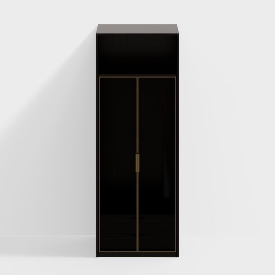 Elegant Low-Polygon Wardrobe 3D model