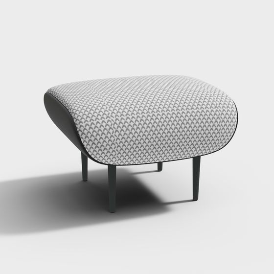 Streamlined Stool 3D model for Modern Interiors