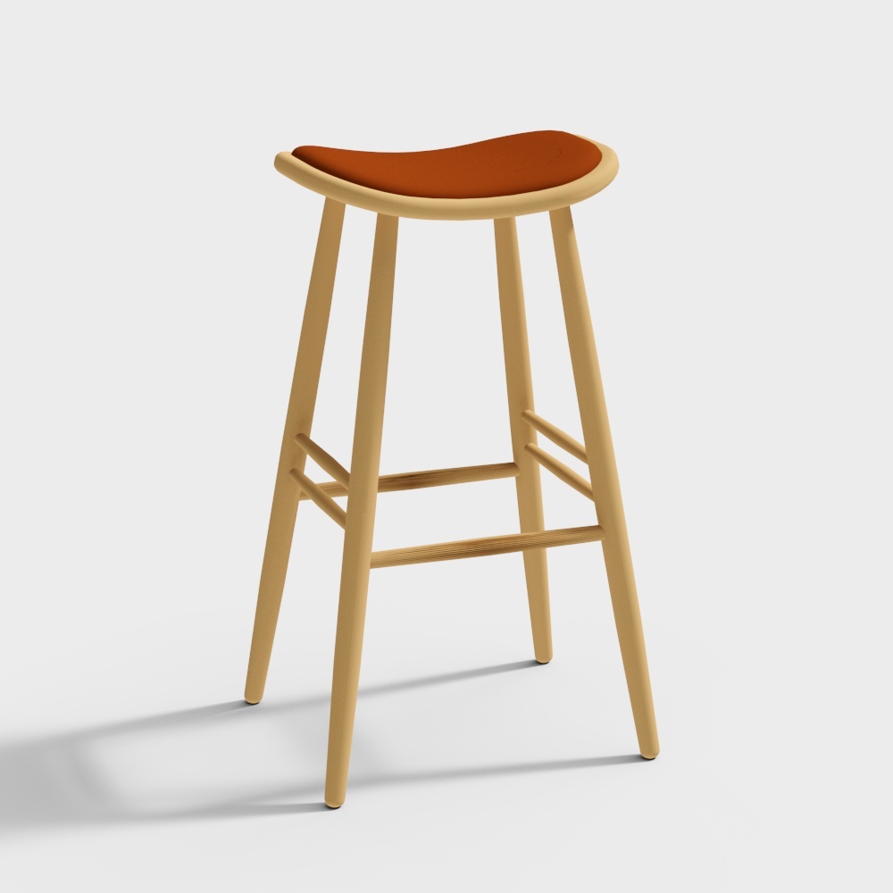 Sgabello da bar JASPER 75 cm cuscino in pelle