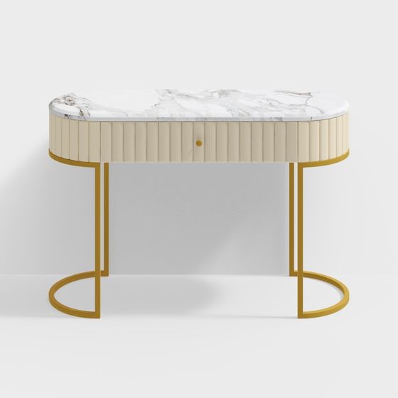 Sophisticated Curved Table 3D model for Stylish Interiors