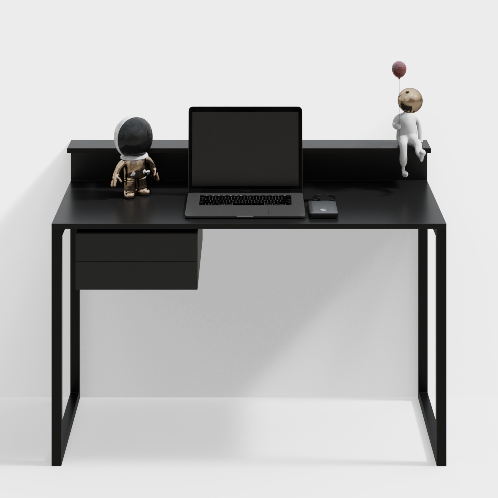 Bureau moderne avec ordinateur astronaute et bijoux