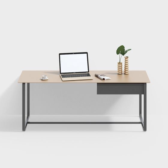 Gray Lightweight Desk 3D Model for Efficient Workspaces