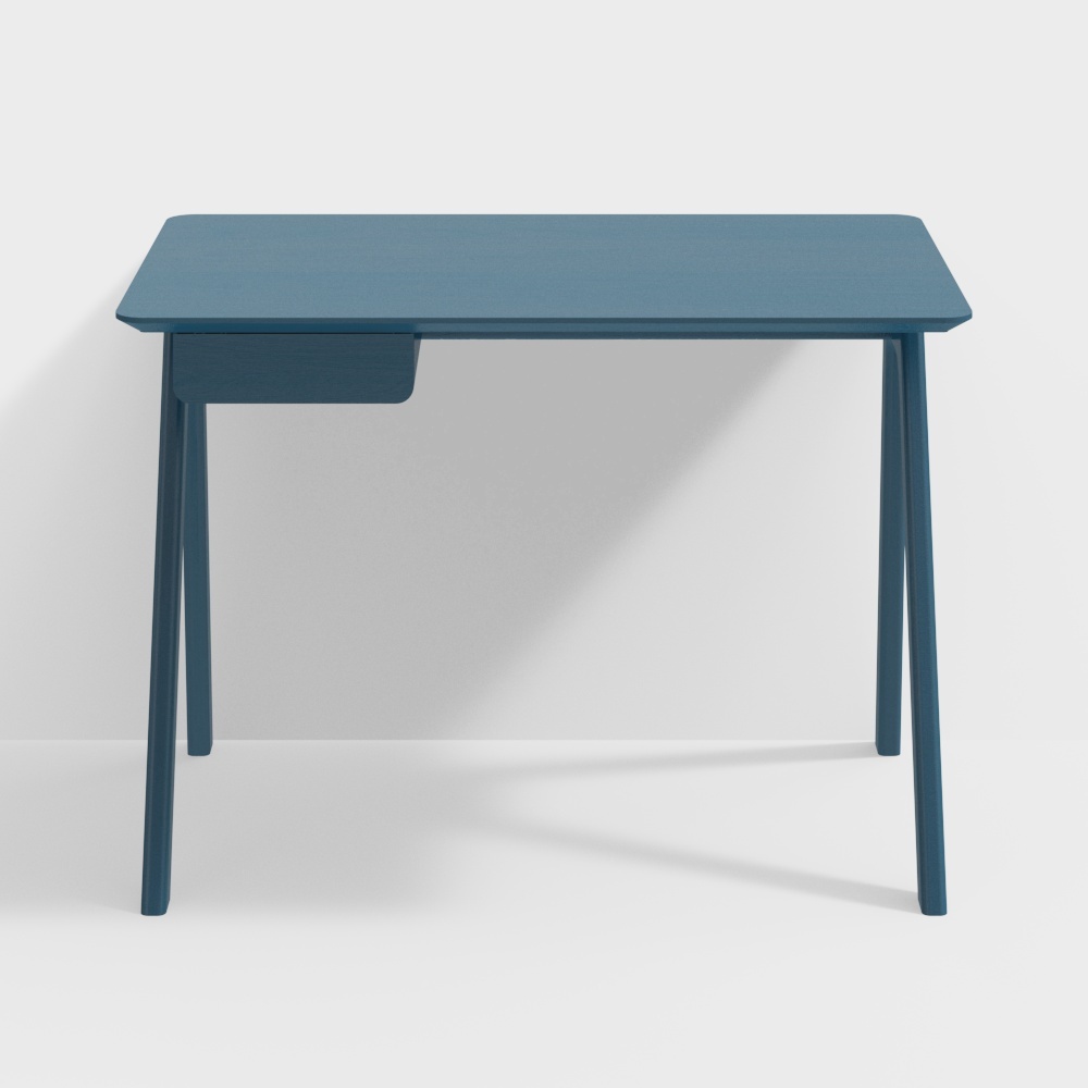 Modern blue wood-printed desk
