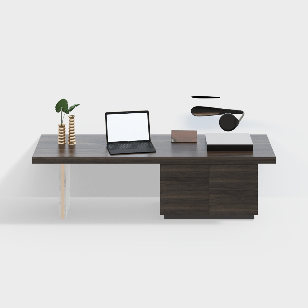 Modern light luxury desk wood grain