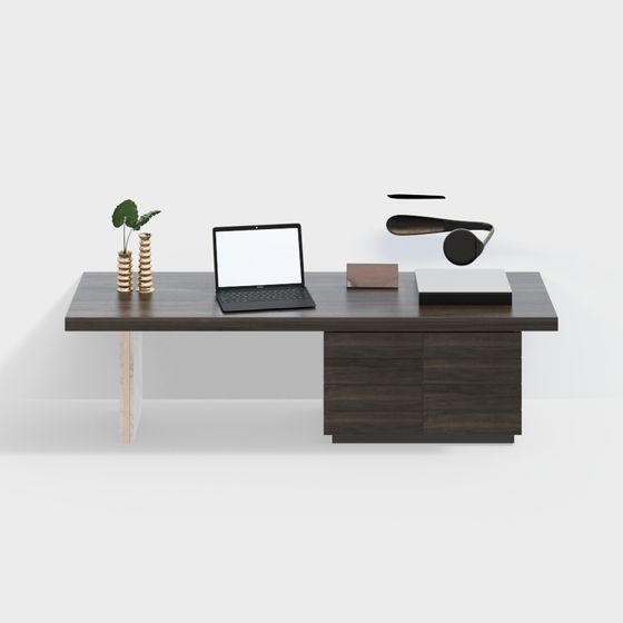 Elegant Modern Office Desk 3D model for Creative Spaces
