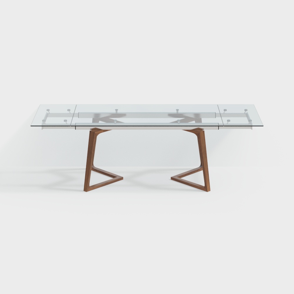 Scrivania Moderna in Vetro Lungo