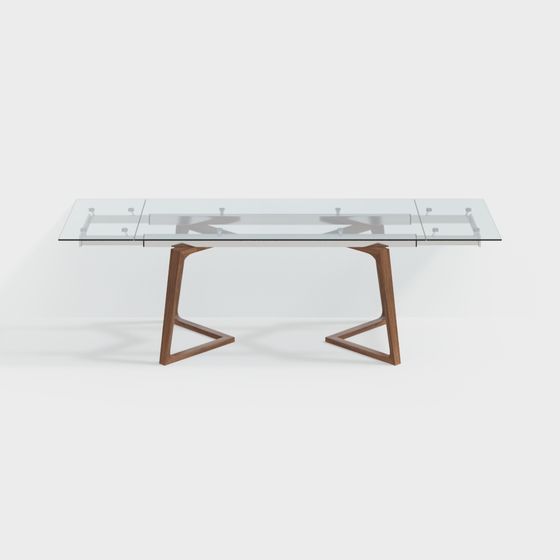 Scrivania Moderna in Vetro Lungo