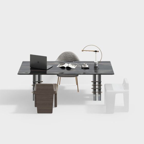 モダンな勉強机と椅子の組み合わせ