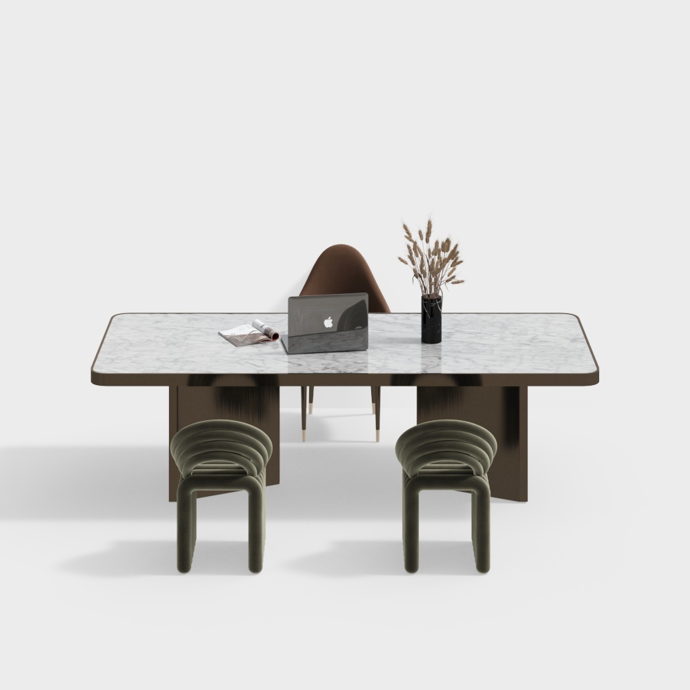 Combinación moderna de escritorios y sillas de estudio