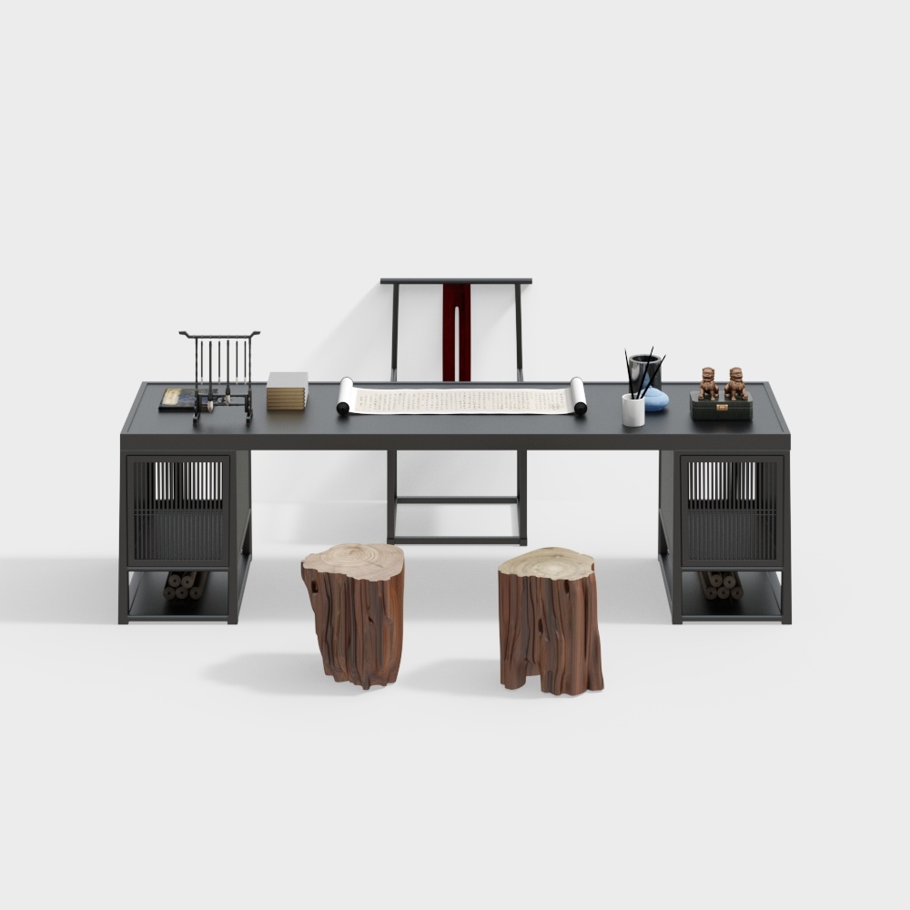 New Chinese study table and chair combination