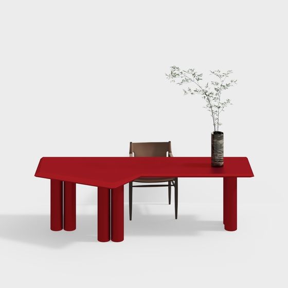 Urban Red Table 3D model