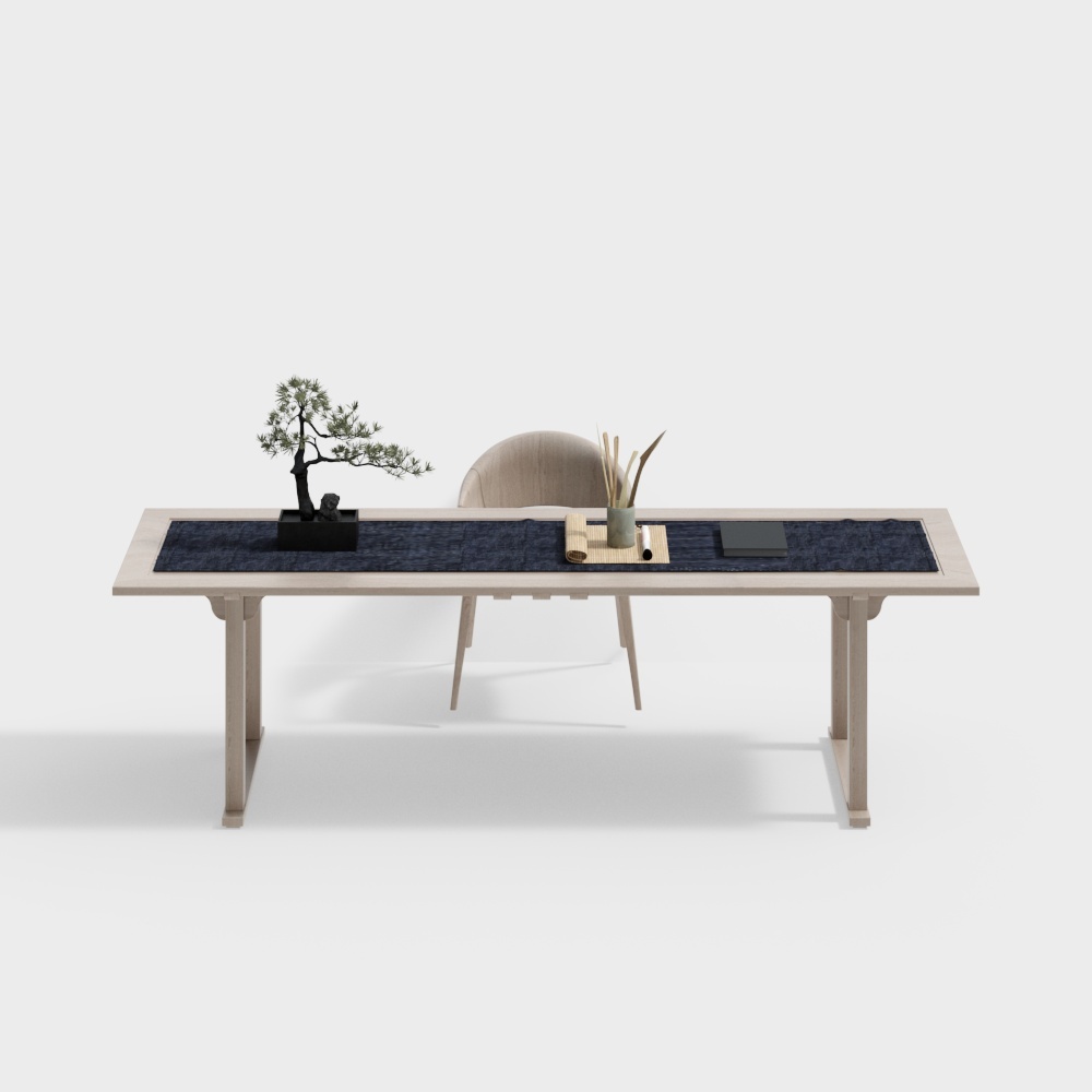 Combinaison de bureaux et de chaises de style japonais