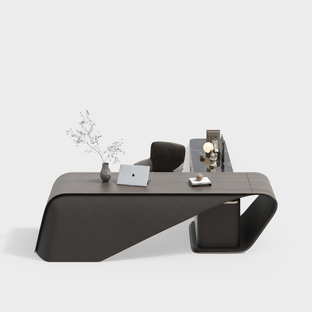 Modern light luxury study corner desk and chair combination