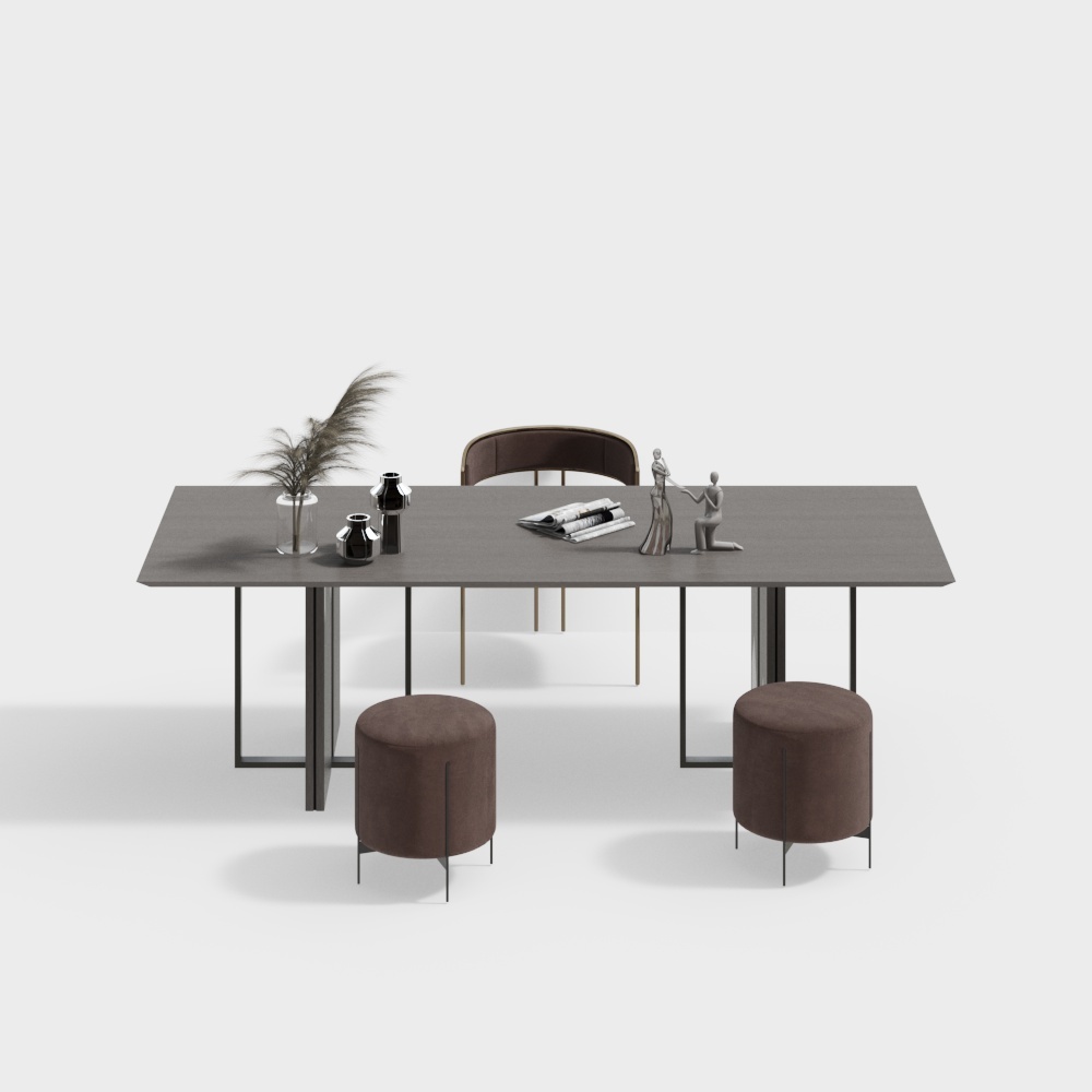 モダンで豪華なスタディテーブルとチェアの組み合わせ