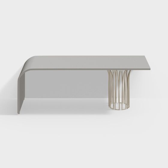 Streamlined Metal Table 3D model for Modern Spaces