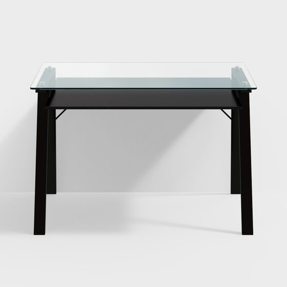 Glass Office Desk 3D model for Modern Spaces