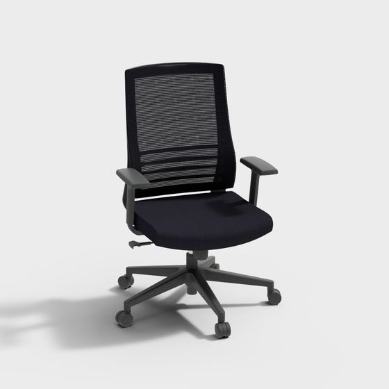 Sleek Office Chair 3D Model for Contemporary Interiors
