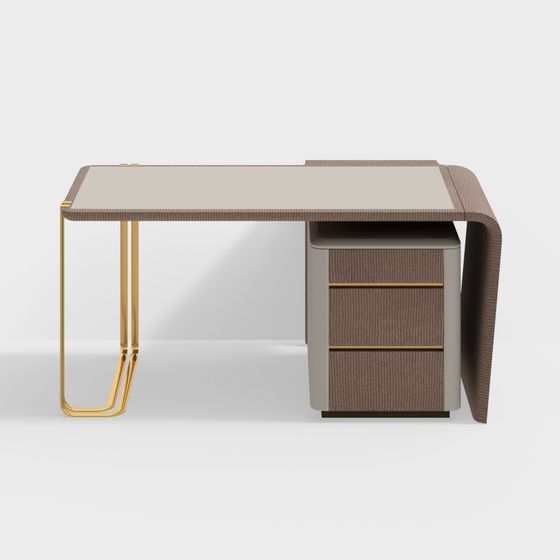 Stylish Low-Poly Office Desk 3D model for Modern Spaces