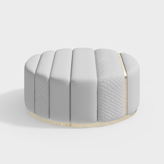 Stylish Round Ottoman 3D model for Cozy Interiors