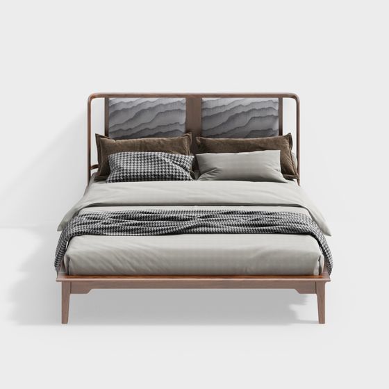 Elegant Minimalist Bed Frame 3D model