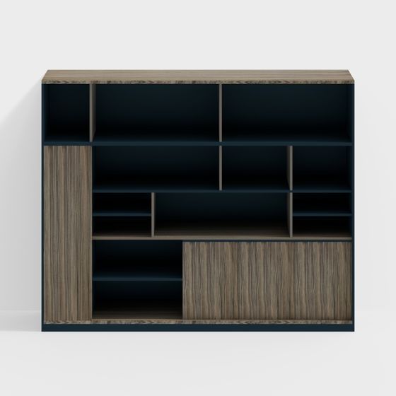 Elegant Low Poly Bookshelf 3D model for Modern Spaces