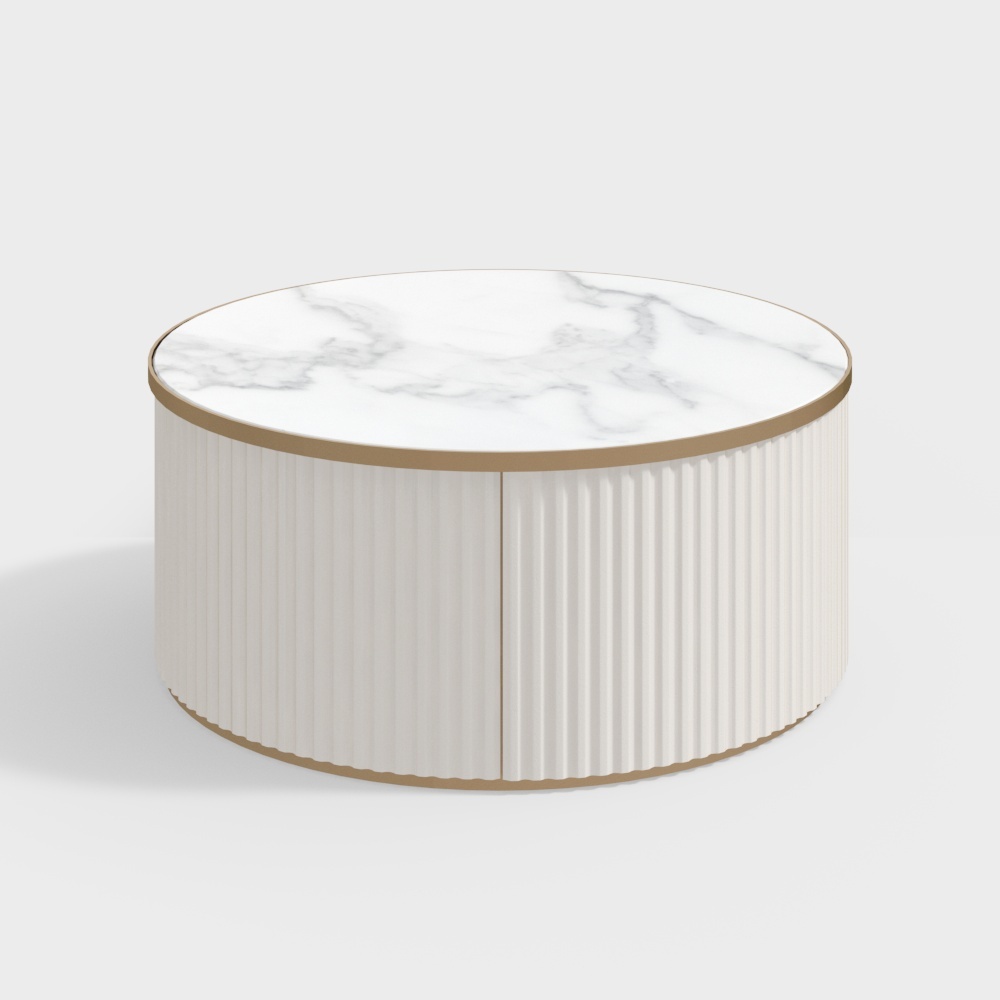 Elegant Round Marble Coffee Table 3D model