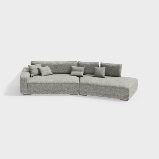 Urban Comfort L-Shaped Sofa 3D model for Modern Spaces