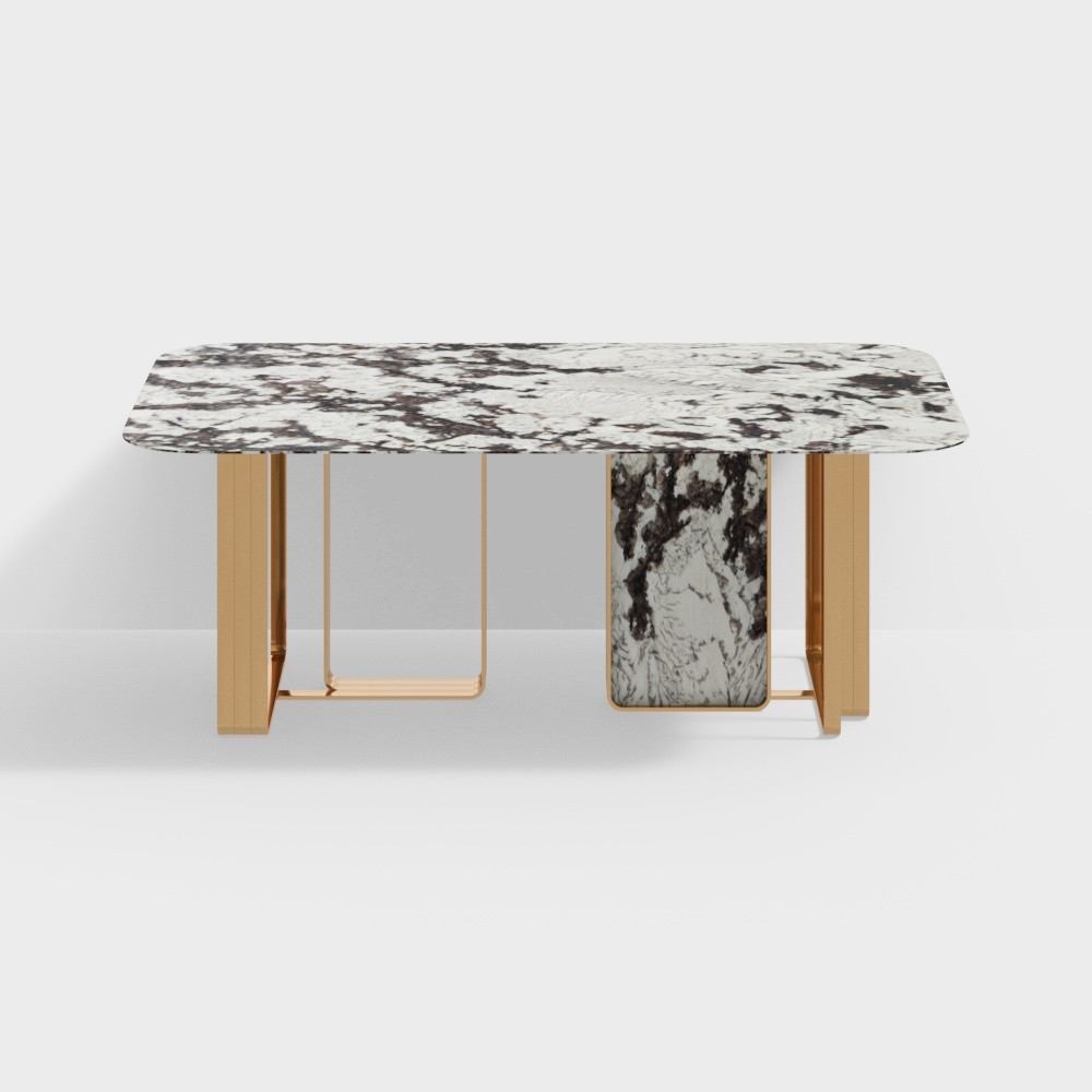 Elegant Marble Dining Table 3D model