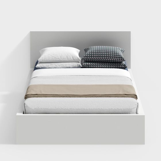 IKEA MALM High Bed Frame 3D Model in Black