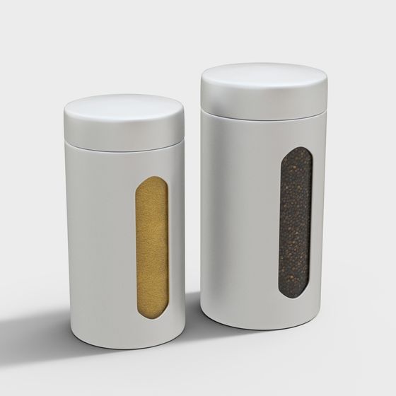 Minimalist Spice Jars 3D model for Creative Projects