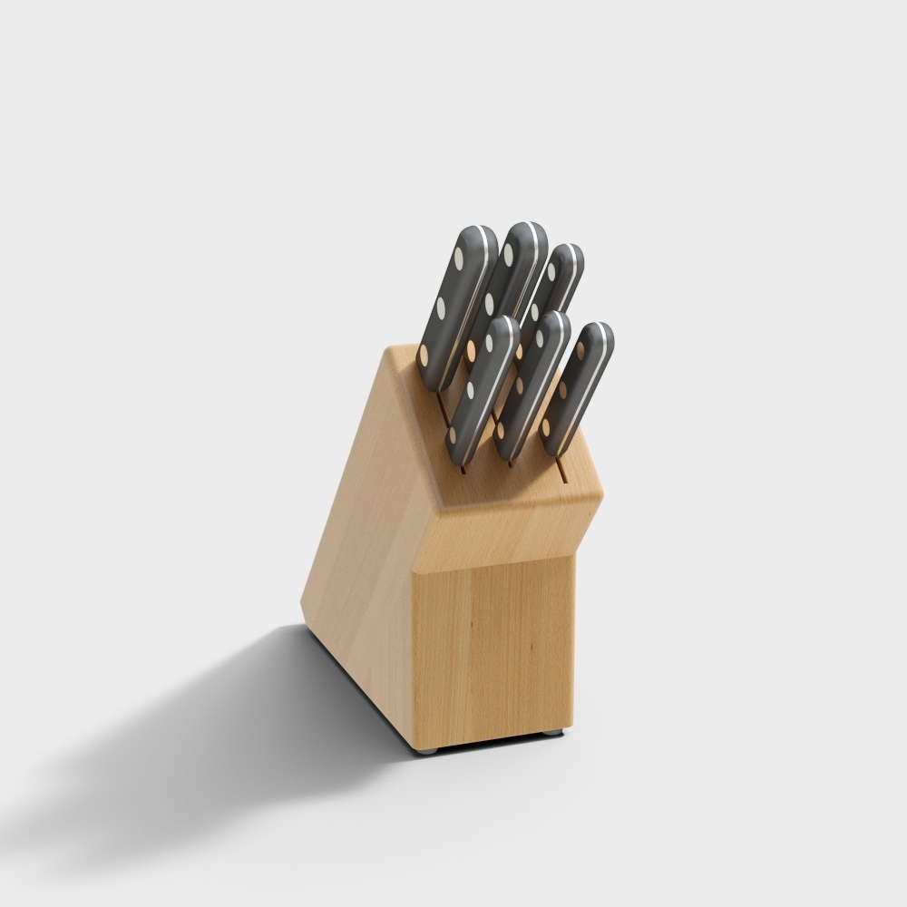 Elegant Knife Block Set 3D model