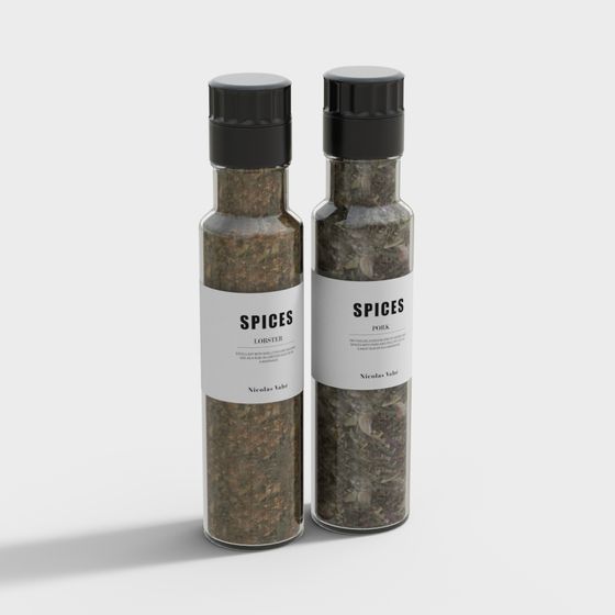 Stylish Spice Bottles 3D model