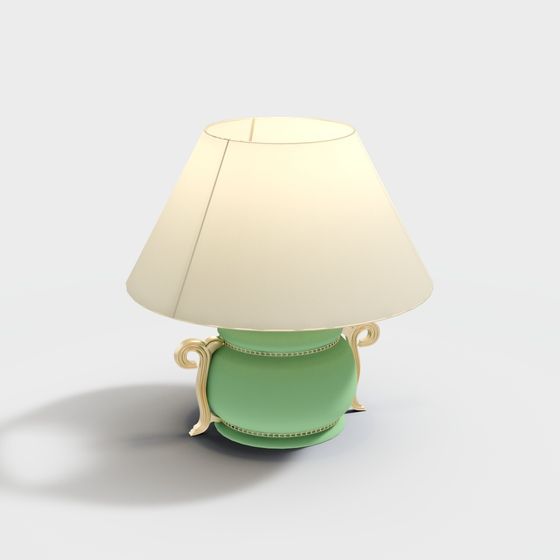 Retro Table Lamp 3D model with Unique Charm
