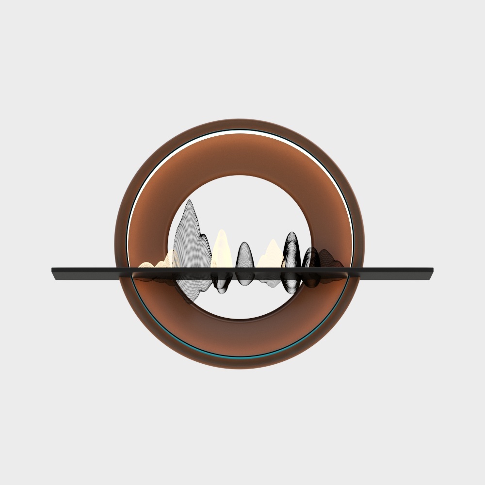 Futuristic Circular Architecture 3D Model – Low-Poly Metallic Design