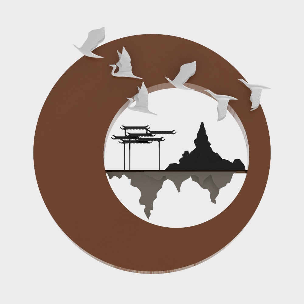 Mountain Egrets 3D Model – Low-Poly Nature Art