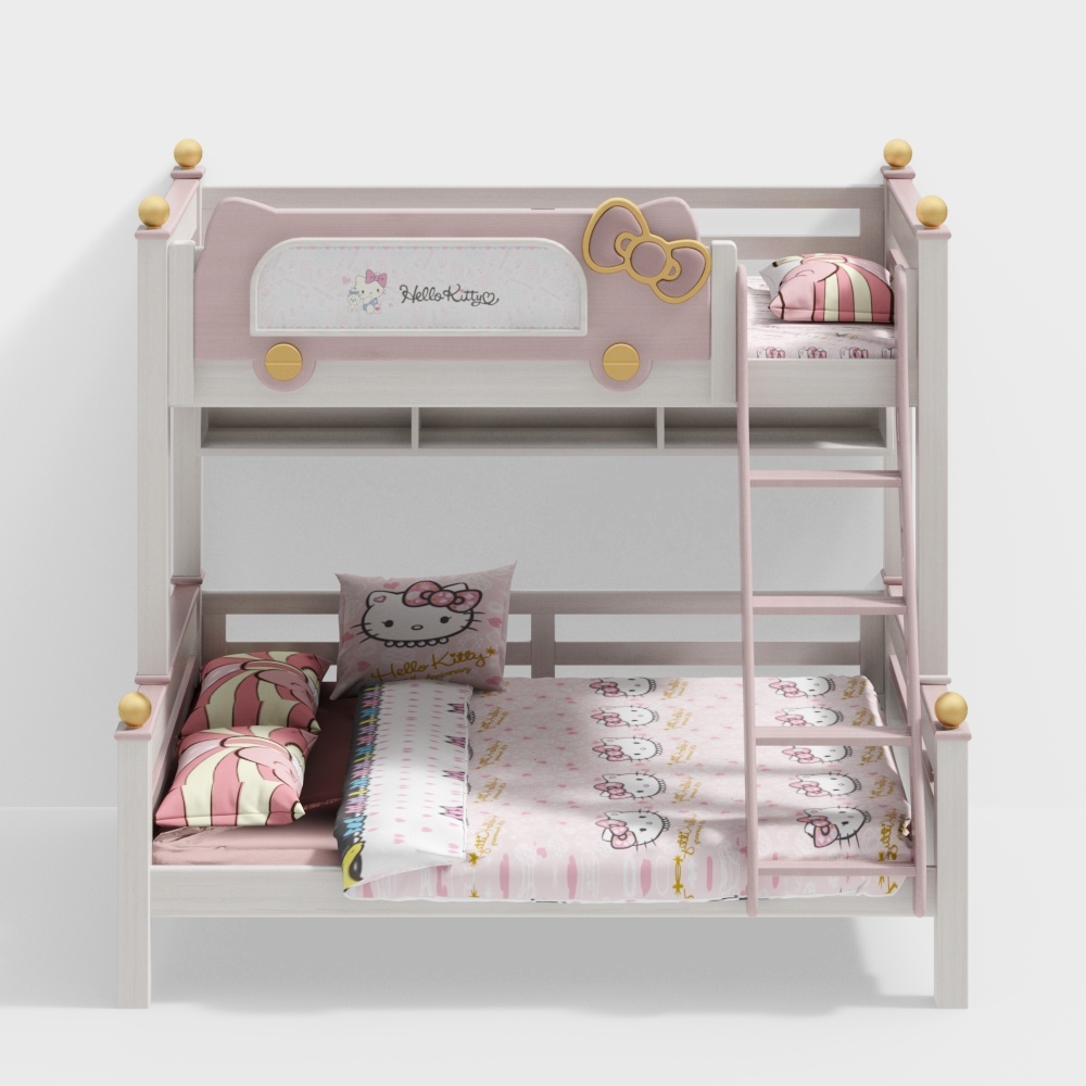 C100 - Letti a castello rosa (Scale sospese)