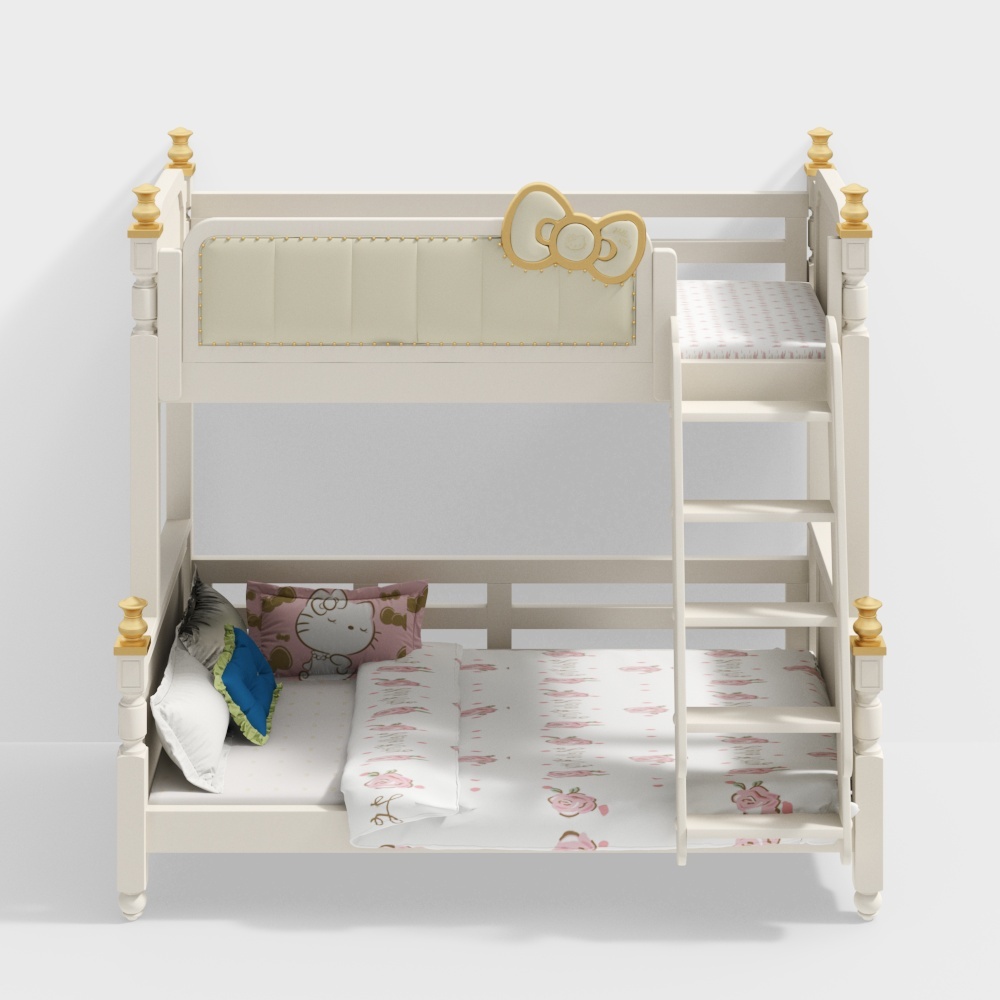 Letti a Castello T-Up e Fuori di Bianco (2) (Scale Sospese)