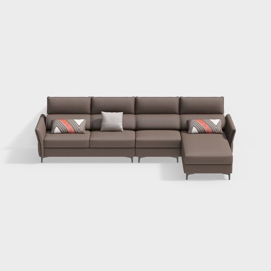 Elegant Low-Polygon Sofa 3D model for Modern Interiors