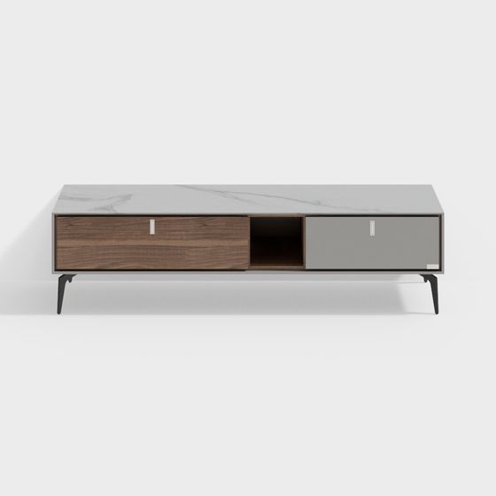 Elegant Minimalist TV Cabinet 3D model
