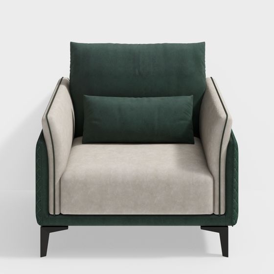 Elegant Low-Poly Sofa 3D model for Modern Spaces