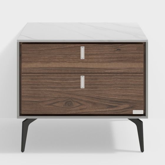 Elegant Low-Poly Nightstand 3D model