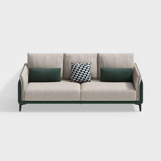 Stylish Low-Polygon 3D Sofa Model for Modern Interiors