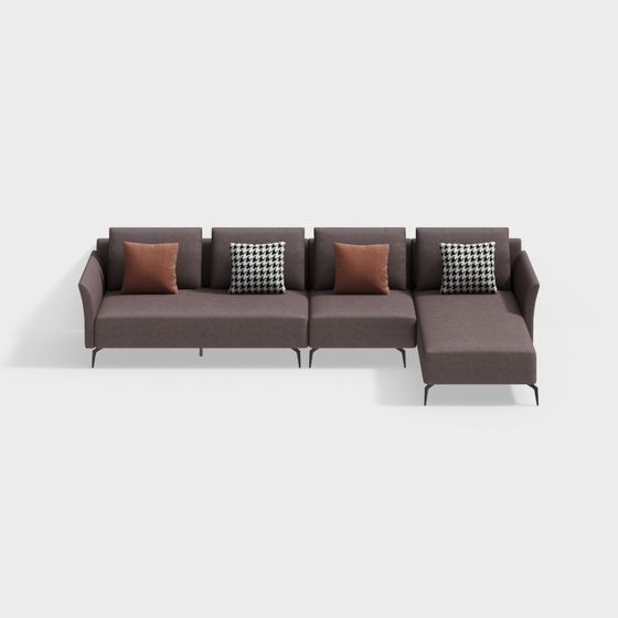 Stylish Low-Poly Sofa 3D model for Modern Interiors