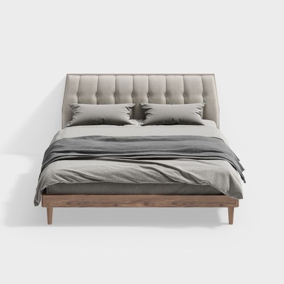 Modern Low-Poly Bed Frame 3D model